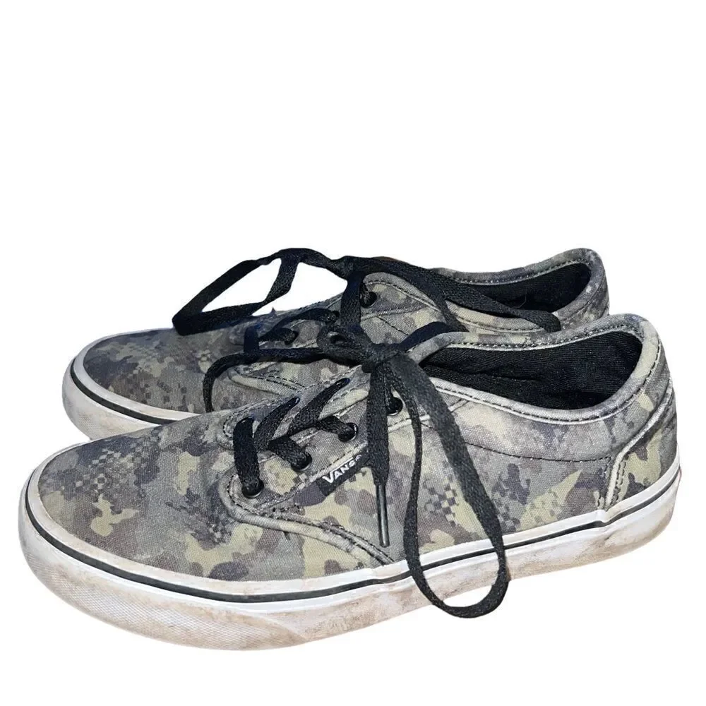 Vans Atwood camo low top lace up‎ sneakers unisex youth size 5